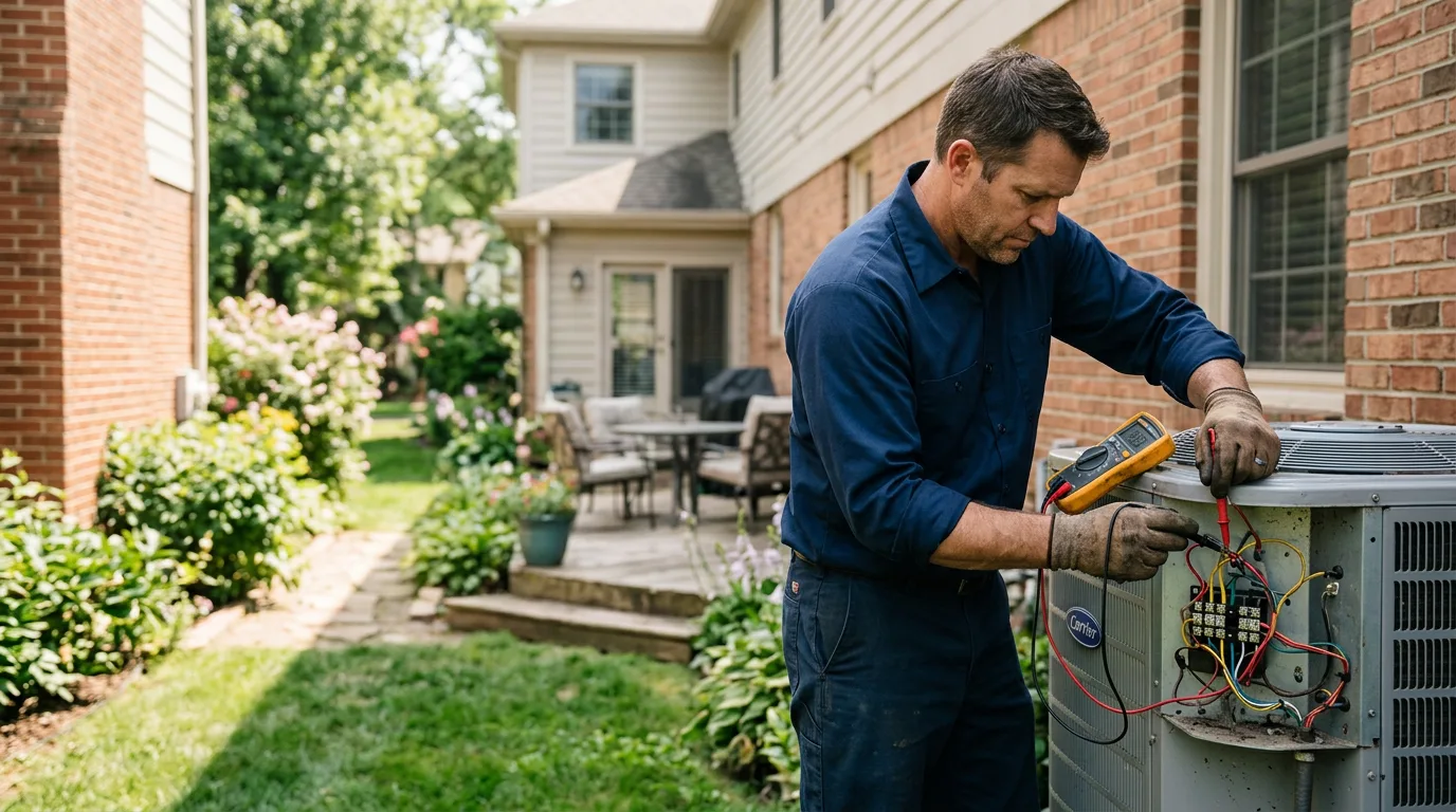 HVAC technician working near Omaha, IL